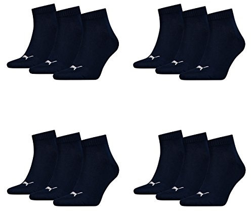 PUMA 12 Paar Unisex Quarter Socken Sneaker Gr. 35-49 für Damen Herren Füßlinge, Farbe:321 - navy, Socken & Strümpfe:47-49