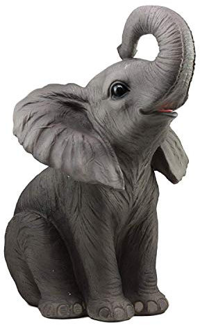 Ebros Rubin der Elefant, sitzend hübsch mit Rüssel oben, große Statue, 43,2 cm hoch, Zirkus, Karneval, Elefanten, Glück, Feng Shui, Vastu, Glücksbringer, Heimdekoration, Skulptur (Prime)