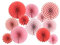 Hanging Paper Fans Decorations Round Pattern Paper Garlands Decoration for Birthday Wedding Graduation Events Accessories, Set of 12