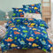 3 Pieces Dinosaur Kids Duvet Cover with 2 Pillowcases,Animal Print Bedding Set with Zipper Closure,Blue Reversible Boys Children Quilt Cover Double Size 200×200cm (No Comforter）