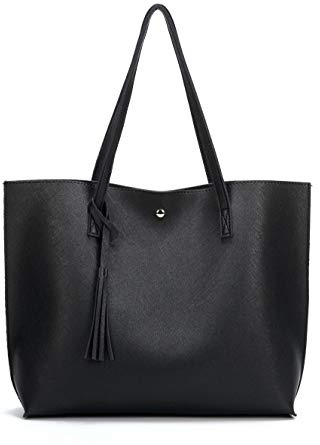 Nodykka Women Tote Bags Top Handle Satchel Handbags PU Faux Leather Tassel Shoulder Purse
