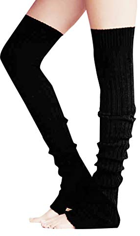 SUCES Damen Mädchen Extra Lang Basic Leg Warmer Gestrickte Over-Knee Lange Stulpe Beinstulpe Beinwärmer Einfarbig Legwarmer Tanzen Yoga Strumpf Knöchelwärmer Ballettstulpen