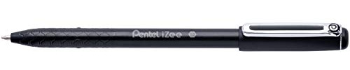 Pentel BX460-A Kugelschreiber iZee, Modell mit Kappe, Metallclip, 0,5 mm Strichstärke, 1 Stück, schwarz