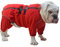 wasserdichte Hundejacke, leichte reflektierende Sicherheits-Hunderegenjacke, Winddichte und schneesichere Hundeweste für Bulldoggen Red B-M