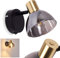 Wandleuchte Mariefred, verstellbare Wandlampe aus Metall/Glas in Schwarz/Messing/Rauchglas, 1-flammig, 1 x E14-Fassung, Wandspot mit An-/Ausschalter am Gehäuse, ohne Leuchtmittel