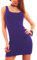 Toocool - Vestito Donna Miniabito Canotta Lunga Tubino Corto Fascia Elastico Nuovo CC-1246 [Taglia Unica,Viola]