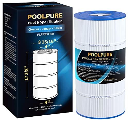 POOLPURE Filter ersetzt Hayward X-Stream CC1000, CCX1000-RE, Pleatco PXST100, Unicel C-8311, Filbur FC-1285, Aladdin 19935, 817-0100N/P, Waterway Clearwater II/Pro Clean 100, 1 Pack