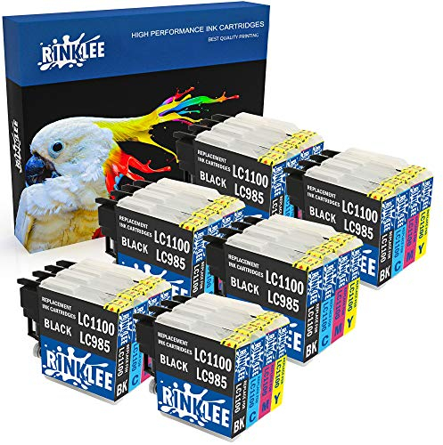 RINKLEE 24 Kompatible LC1100 LC985 Druckerpatronen Ersatz für Brother DCP-J315W 195C 197C 375CW 385C 6690CW J140W MFC-250C 290C 490CW 5490CN 5890CN 5895CW 6490CW 990CW J220 J265W J410 J415W J615W