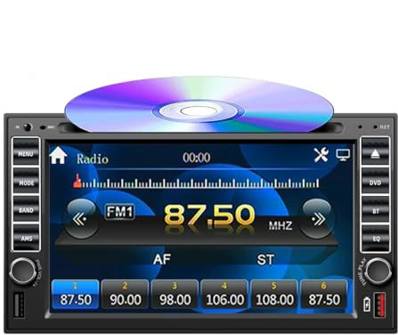 BOOMBOOST Autoradio Bluetooth Double Din avec Lecteur CD/DVD, écran Tactile 6,2 Pouces, Prise en Charge de Mirror Link, USB, Radio FM/AM, télécommande, SWC