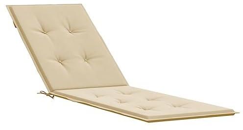 vidaXL Liegestuhl Auflage, Polster Auflage für Deckchair, Polsterauflage für Gartenliege, Liegenauflage Outdoor, Beige (75+105) x50x4cm