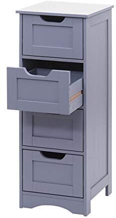 Mendler Kommode HWC-B65, Schubladenschrank Schrank, 4 Schubladen 80x30x30cm - grau