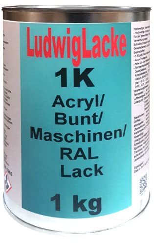 LudwigLacke 1K Maschinenlack 1kg RAL 9003 Signalweiss Lack glänzend