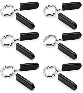 Tiardey 6er-Pack Federkragen-Clips 25 mm Kurzhantel-Hantelklemmen Trainingshalsb?nder Langhantel-Clip-Klemmen für olympische Hantelstangen Kurzhanteln Gym Fitness Training