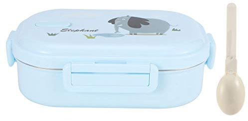 Tomotato Bento Box, Stainless Steel Thermal Insulated Leak-Proof Lunch Container with Spoon, 720ml 2 Compartments for Office School Kids Adults