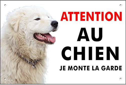 Pubblimania BERGER DE MAREMME et ABBRUZZES Panneau signalétique attention au chien aluminium d’une épaisseur de 3 mm (Cm 20x30)