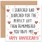 Felbridge Studio - Funny Anniversary Card - Anniversary Cards for Him Her Boyfriend Girlfriend Husband Wife Men Woman Fiancé Fiancee - Gay Lesbian - Rude Humorous Special Sentimental Huge - 14cm