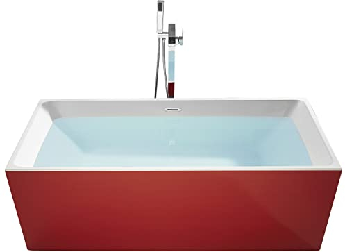 Elegante, rote Badewanne mit klarer Form 170 x 80 cm Rios