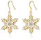 Weihnachtsgeschenke für Damen, Silber Hängend Ohrringe Gold funkelnde Zirkonia-Schneeflocke Goldene Ohrhänger Haken-ohrringe für Frauen Mädchen, Schneeflocken-Schmuck