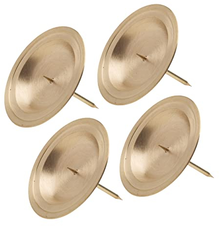 NKlaus 4X Adventskranz Kerzenteller Ø8,5cm Kranzteller Messing Gold Matt Kerzenhalter 10655