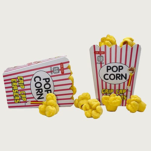 Ranvi 48 Stück Popcorn-Radiergummis, Mini-Radiergummis für Kinder, Preis, Party, Karneval und Schulbedarf