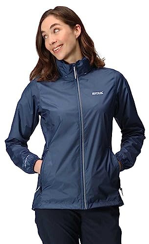 Regatta Womens Corinne IV Waterproof Soft Shell Jacket Pack-Away Hiking Walking Coat 16 Washed Denim
