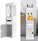 Rigogo Armoire de salle de bain en bois avec 1 porte et porte-papier toilette, petite armoire pour salle de bain, couloir, 80 x 20 x 18 cm