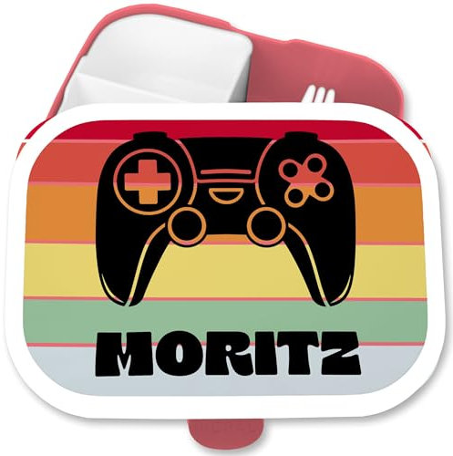 Brotdose Kinder Campus für Mepal - Gaming - Controller Gamepad Game - 750 ml - Rosa - nerd geschenke gamer zocken lunchbox fächern personalisierte brotbox zocker brotzeitdose nerds computerfreaks