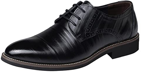 DondPO Herren Schuhe Business, Hochzeit Leder Elegante Derby Schuhe Anzugschuhe Schwarz Gold Smoking Business Schuhe Schnürschuhe Lackschuhe Casual Grau Klassischer Lederschuhe Oxford Schuhe