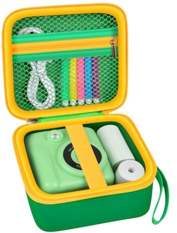 PAIYULE Kid Camera Case Compatible with Instant Camera for Kids Digital Video Cameras Storage Holder Bag for Girls Toddler Camera and Print Paper (Box Only), Willow Green, Fashionable