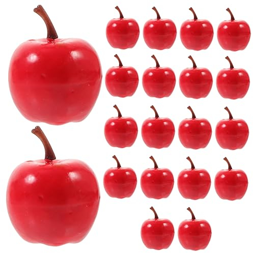 Cabilock 20st Simulierter Kleiner Fruchtmodellsatz Restaurant-display-Obst Apfel-kuchenaufsatz Gefälschte Früchte Kleine Rote Äpfel Simulierte Fruchtverzierung Falsches Obst Zubehör Schaum