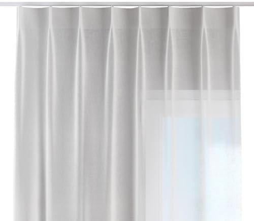 dekoria Vorhang mit flämischen 1-er Falten Dekoschal Blickdicht 60 x 100 cm Ecru Maßanfertigung möglich