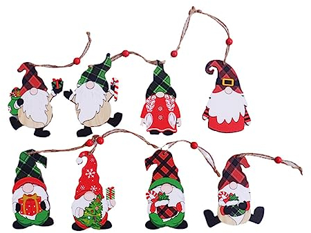 PRETYZOOM 8St Weihnachtsanhänger aus Holz Weihnachtsanhänger zum Aufhängen Weihnachtsdekorationen Christbaumschmuck Ornament Weihnachtsgruß-Anhänger Foto-Requisiten hölzern