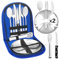 Cynrikah Set de Couverts de Camping 11PCS, 2 Personnes kit Vaisselle Camping Inox Set de Camping Inox Eté Vaisselle Camping Ensemble de Vaisselle pour la Randonnée, L'escalade, Le Plein Air(Sac Bleu)