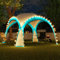 CAMPMORE W3.65xW3.65M Gazebo Large Event Shelter with LED 8-10 Person Screen House Waterproof Camping Tent with LED Lights Beach Canopy Tent Sun Shelter with Side Wall