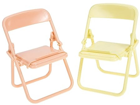 CORHAD 2 Sillas Plegables Miniatura para Muñecas Juguetes para Bebés Accesorios De Casa De Muñecas Bonitas y Ligeras Ideal para Decorar