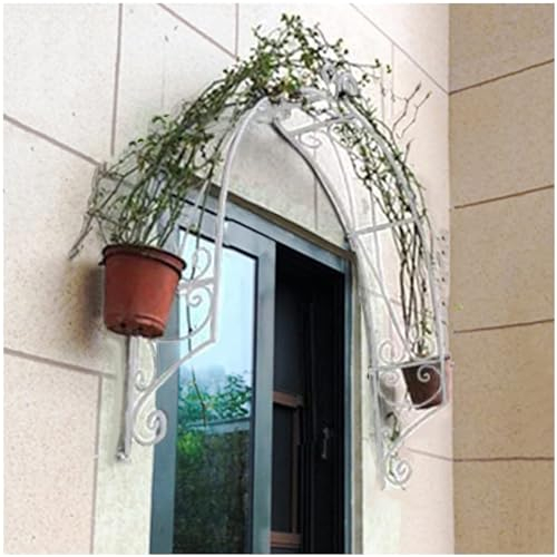 Rosenbogen mit 2 Pflanzringen Gartenbogen aus Metall Torbogen Rankhilfe für Kletterpflanzen Wandmontage Rankbogen für Kletterpflanzen Rankgitter für Fenster Türen Eingänge