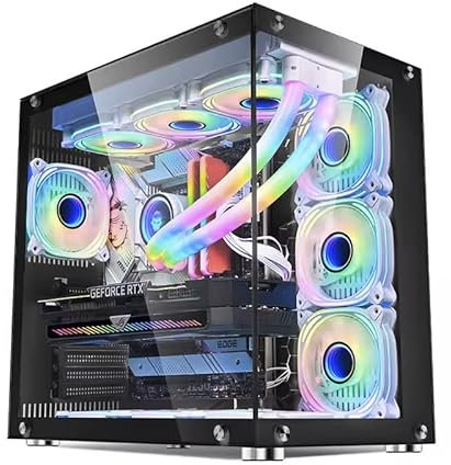 Boîtier PC LUSORIS THALESIS D-400 Noir – Design Aquarium en Verre Trempé, Refroidissement Avancé et Connectivité USB Type-C pour Une Configuration Gaming Élégante