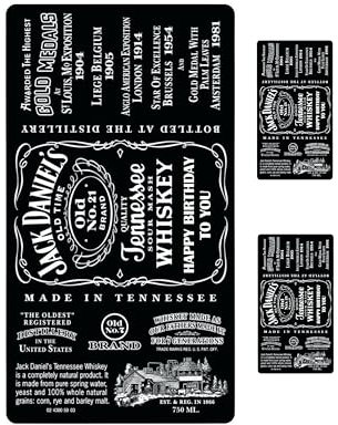 Drink Label Whiskey Bottle Cake Topper A4 Edible Icing Sheet Birthday Cake Decoration