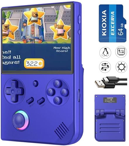 RG40XXV Handheld Game Console RG 40XXV 4.0'' IPS Screen with 64G TF Card Pre-Installed 5223 Games Supports 5G WiFi 4.2 Bluetooth Online Fighting,Streaming and HDMI Retro Emulator RG40XX