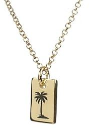 Collier Palmier en Or 14k - Collier d'Arbre Personnalisé - Collier Pendentif Rectangulaire - Collier Unisexe