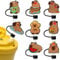 Straw Cover, 8 Pack Silicone Straw Cover Cap for Stanley Cup, Dust-Proof Straw Toppers 10mm Reusable Funny Capybara Animal Straw Cover for Stanley 40/30 Oz Tumbler Cup Accessories (S1)