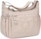 WACCET Umhängetasche Damen Groß, Wasserdichte Nylon Crossbody Bag Damen mit Verstellbarem Breitem Schultergurt, Handtasche Damen mit Vielen Fächern, Leichte Schultertasche für Reisen, Arbeit