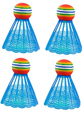 Mikikit 4 Stück LED Badminton Federbälle aus Nylon mit Starker Widerstandsfähigkeit Geeignet für Outdoor und Schule für Freizeit und Trainingsspiele