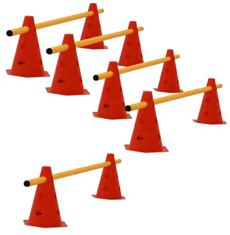 TRUTZHOLM Steckhürdenset 15- teilig 23 cm höhenverstellbar Agility Set Hunde Trainingszubehör Hobby Horsing Farbe wählbar rot blau orange (Rot)