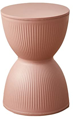 YWRU Sgabello per Trucco Clessidra Creativa Sgabello da Pranzo Rotondo Plastica Sgabello da Doccia da Bagno Impermeabile Anti-Coccole per Cucina Camera da Letto Soggiorno,30×43cm(Color:Rosa)