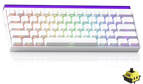 VEEKOS SHINE60 HE 60% Gaming Keyboard Rapid Trigger, Tri-Mode BT5.0/Wired/2.4Ghz Wireless, Hall Effect Magnetic Switch Keyboard with Lightbox, Adjustable Actuation, 8KHz Polling Rate