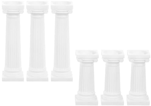 COLLBATH 6 Kleiner Römische Säulen Statue Dekoration für Zuhause und Büro Stabile Gartenskulpturen mit Glatter Oberfläche Klassische Säulenverzierung für Fotografie und Sandtisch