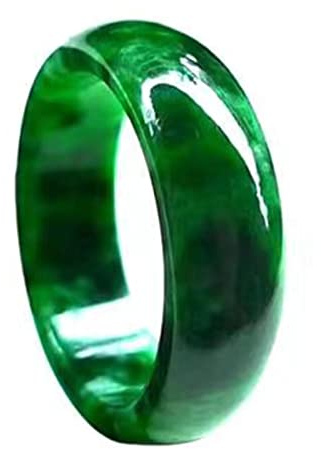 Natürlicher Jaspis, grüne Jade-Ringe, handgeschnitzter Jadeit, echter Stein, Jade-Ring, Jade-Schmuck für Männer und Frauen, Jade-Schmuck, Valentinstag, Hochzeitsgeschenke (Farbe: Grün, Größe: 21 mm)