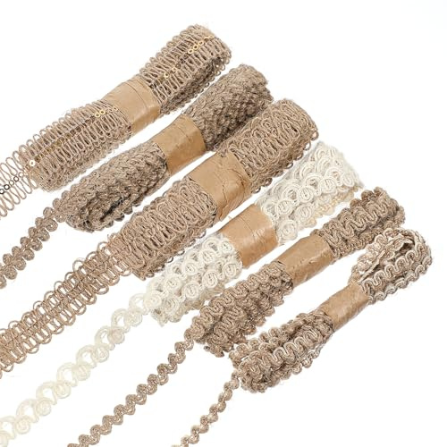6 Rollen Juteband Natur Geschenkband Jute Band Geschenkbänder Vintage Bastelband Natürliche Juteband Stoffband Dekoband für Weihnachten Hochzeit Party Basteln