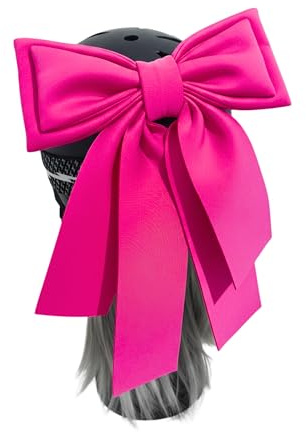 AOIZZ Motorradhelm Überzug für Damen, Süße Stoffschleife Helm Dekoration (Fuchsia)